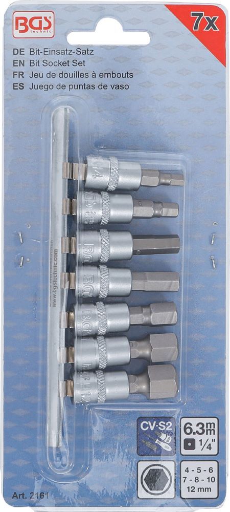 BGS Bit Einsatz Satz Innensechskant 4 - 12 mm Antrieb Innenvierkant 6,3 mm 1/4 Zoll Produktbild BGS Bit Einsatz Satz Innensechskant 4 - 12 mm Antrieb Innenvierkant 6,3 mm 1/4 Zoll bild 3
