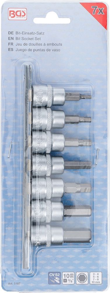 Produktbild Bit Einsatz Satz Innensechskant 3 - 10 mm Antrieb Innenvierkant 10 mm 3/8 Zoll bild 3