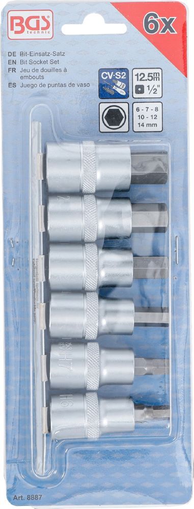Produktbild Bit Einsatz Satz Innensechskant 6 - 14 mm Antrieb Innenvierkant 12,5 mm 1/2 Zoll bild 3