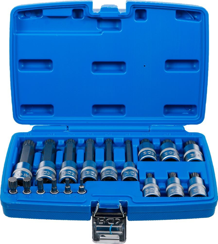 Produktbild BGS Bit Einsatz Satz Innenvielzahn 18 teilig Antrieb Innenvierkant 6,3 mm