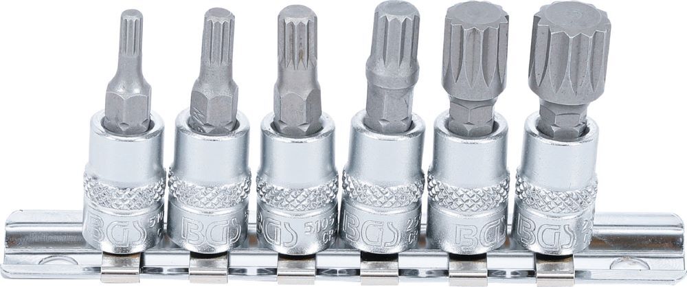 Produktbild BGS Bit Einsatz Satz Innenvielzahn 6 teilig Antrieb Innenvierkant 6,3 mm 1/4 Zoll