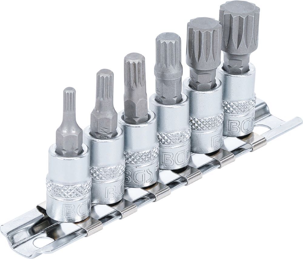 Produktbild Bit Einsatz Satz Innenvielzahn 6 teilig Antrieb Innenvierkant 6,3 mm 1/4 Zoll bild 2