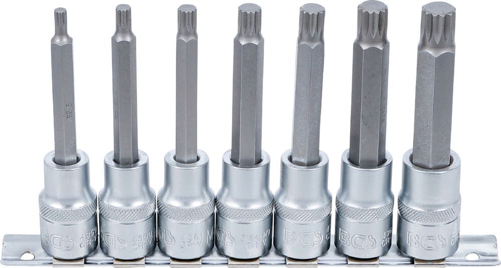 Produktbild BGS Bit Einsatz Satz Innenvielzahn 7 teilig Antrieb Innenvierkant 12,5 mm 1/2 Zoll