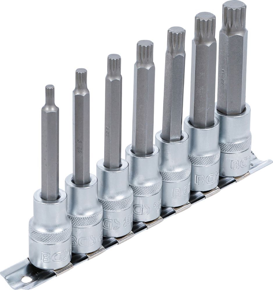 Produktbild Bit Einsatz Satz Innenvielzahn 7 teilig Antrieb Innenvierkant 12,5 mm 1/2 Zoll bild 2