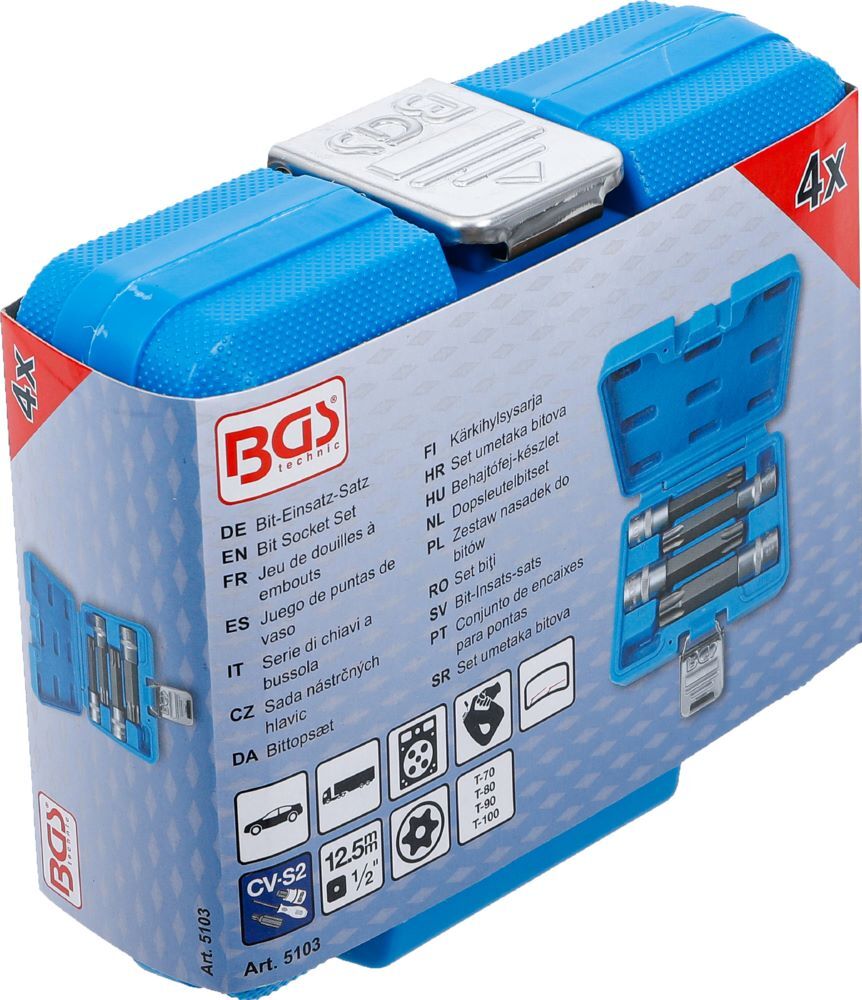 Produktbild Bit Einsatz Satz Antrieb Innenvierkant 1/2 Zoll Torx mit Bohrung 4 teilig bild 6