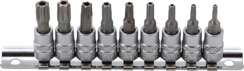 BGS Bit Einsatz Satz T10-T50 9 teilig Antrieb Innenvierkant 6,3 mm 1/4 Zoll Produktbild BGS Bit Einsatz Satz T10-T50 9 teilig Antrieb Innenvierkant 6,3 mm 1/4 Zoll
