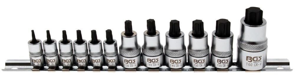 Produktbild BGS Bit Einsatz Satz extra kurz T-Profil T8 - T60 12 teilig