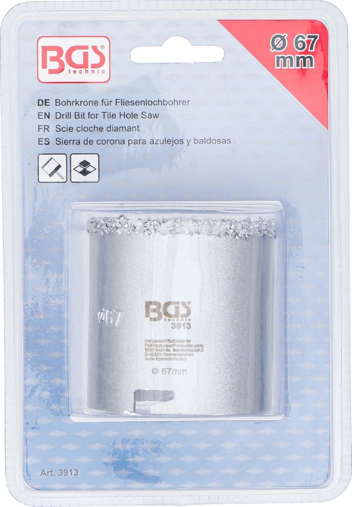 Produktbild Bohrkrone für Fliesenlochbohrer Durchmesser 67 mm bild 4
