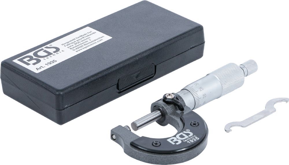 BGS Bügelmessschraube Genauigkeit 0,01 mm 0 - 25 mm Produktbild BGS Bügelmessschraube Genauigkeit 0,01 mm 0 - 25 mm