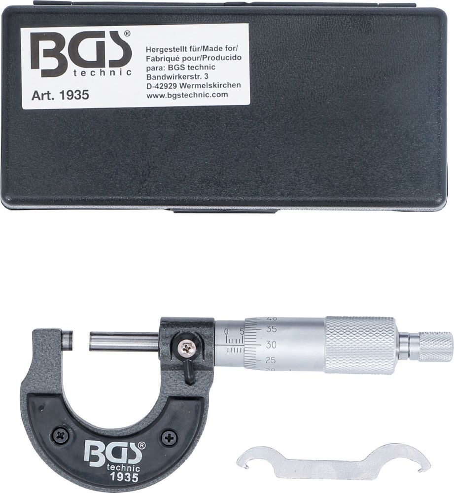 BGS Bügelmessschraube Genauigkeit 0,01 mm 0 - 25 mm Produktbild BGS Bügelmessschraube Genauigkeit 0,01 mm 0 - 25 mm bild 4