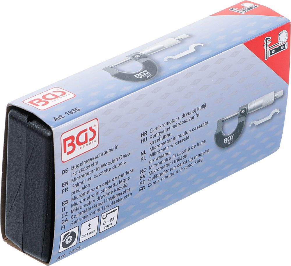 BGS Bügelmessschraube Genauigkeit 0,01 mm 0 - 25 mm Produktbild BGS Bügelmessschraube Genauigkeit 0,01 mm 0 - 25 mm bild 6