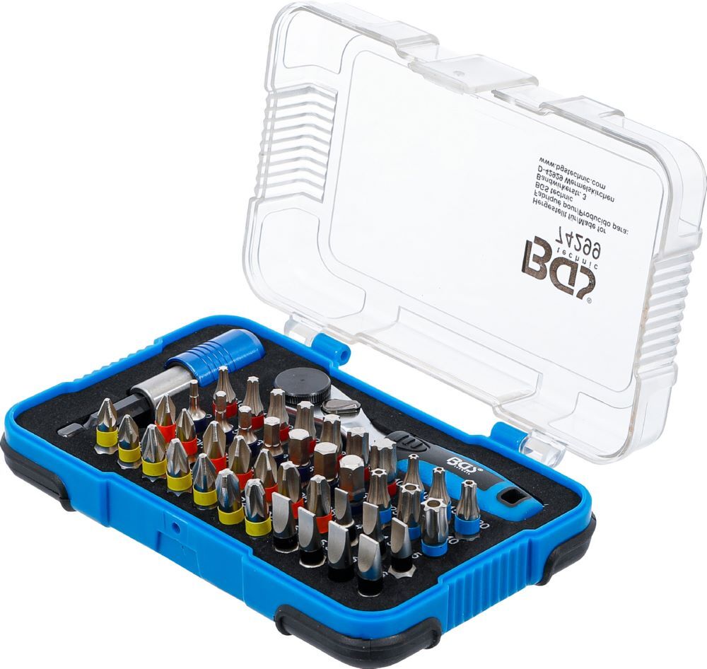 Produktbild Color Bit Satz mit Bit-Knarre Antrieb Außensechskant 6,3 mm 1/4 Zoll 43 teilig bild 6