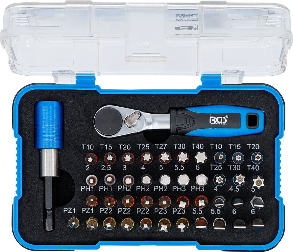 Produktbild Color Bit Satz mit Bit-Knarre Antrieb Außensechskant 6,3 mm 1/4 Zoll 43 teilig bild 7