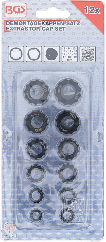 Produktbild Demontagekappen Satz für beschädigte Sechskant Schrauben und Muttern 12 teilig bild 4