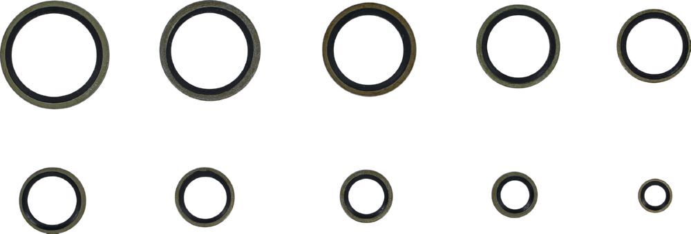 Produktbild Dichtring Sortiment Metall mit Gummi-Dichtwulst 150 teilig bild 2