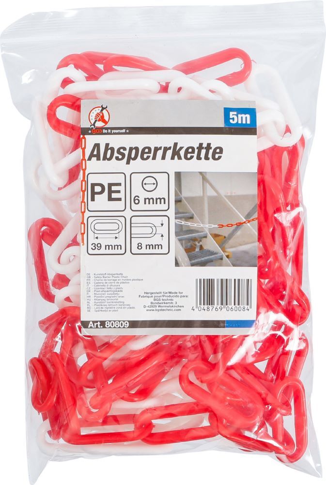 Produktbild Absperrkette Rot-Weiß Kunststoff 5 meter bild 3