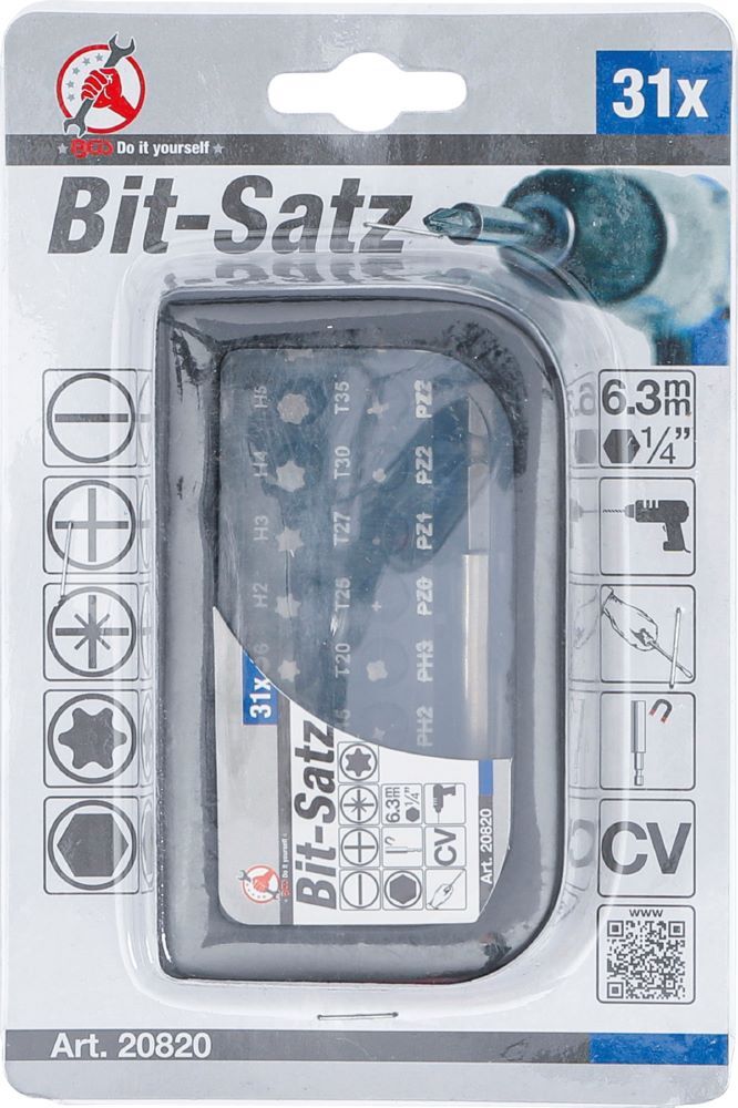 Produktbild Bit Satz Antrieb Außensechskant 1/4 Zoll 31 teilig bild 4