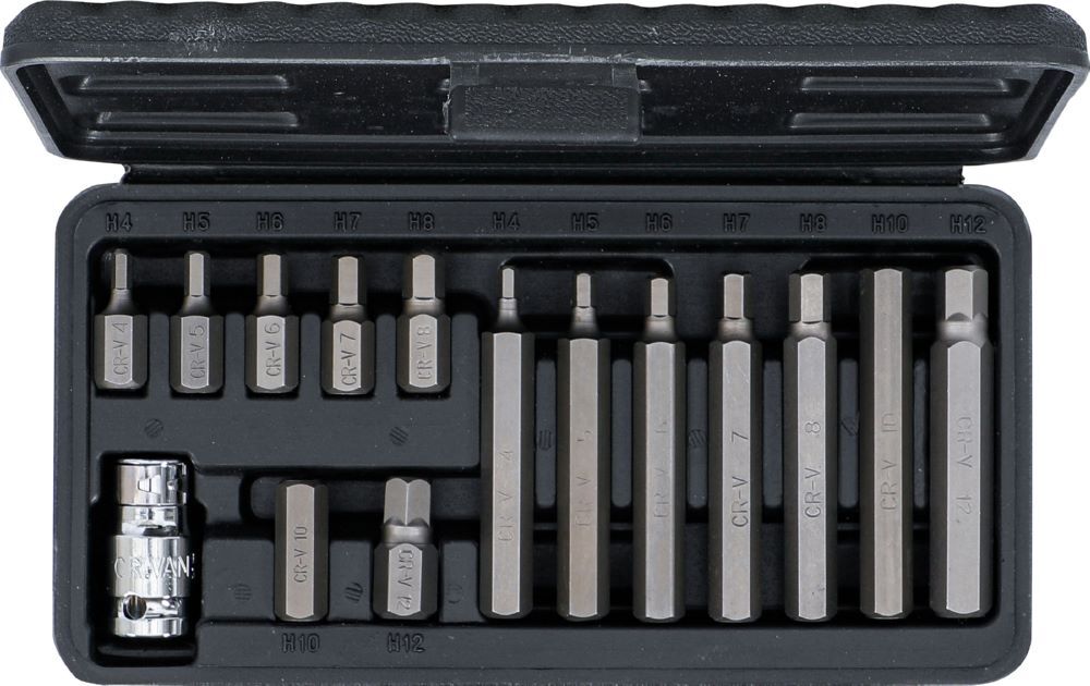 Produktbild Bit Satz Antrieb Außensechskant 3/8 Zoll Innensechskant 15 teilig bild 4