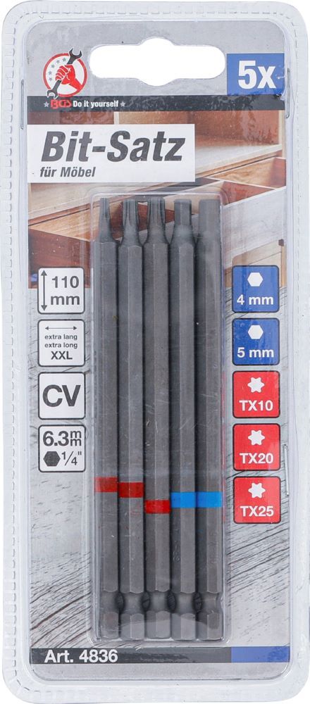 Produktbild Bit Satz Außensechskant 1/4 Zoll Länge 110 mm 5 teilig bild 4