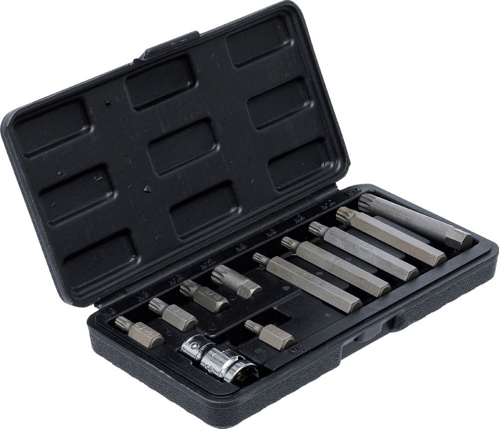 Produktbild Bit Satz Antrieb Außensechskant 3/8 Zoll Innenvielzahn für XZN 11 teilig bild 2