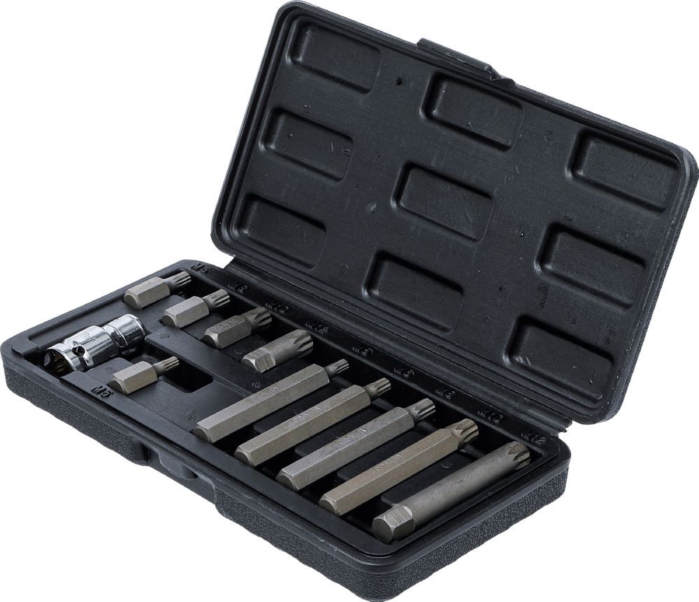 Produktbild Bit Satz Antrieb Außensechskant 3/8 Zoll Innenvielzahn für XZN 11 teilig bild 3