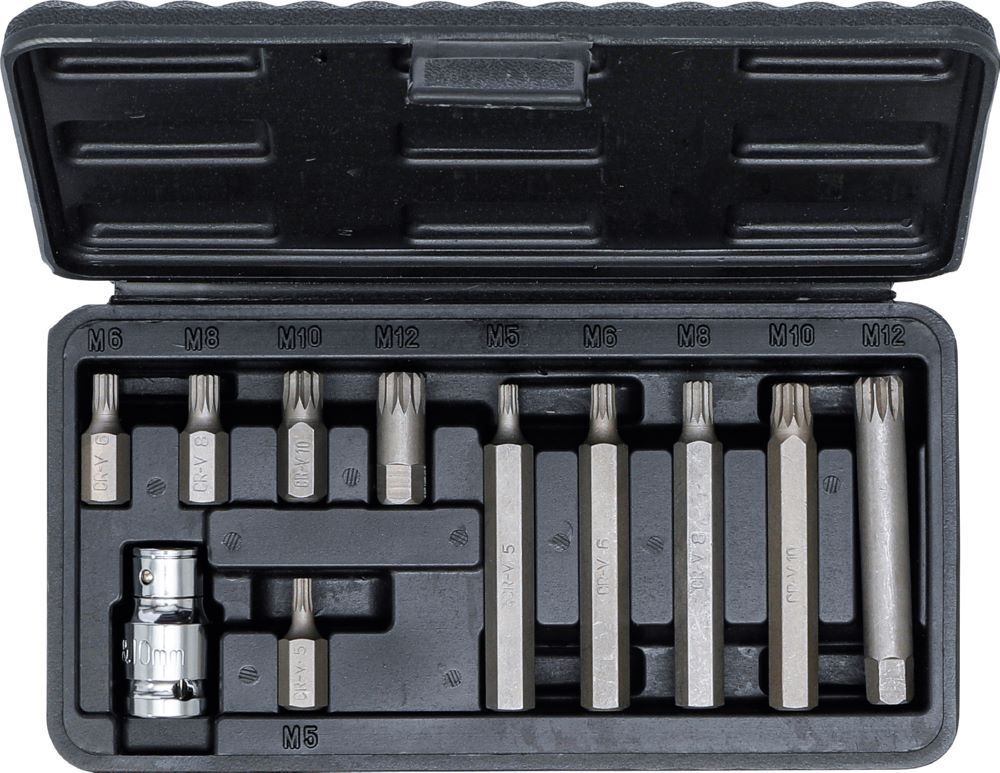 Produktbild Bit Satz Antrieb Außensechskant 3/8 Zoll Innenvielzahn für XZN 11 teilig bild 4