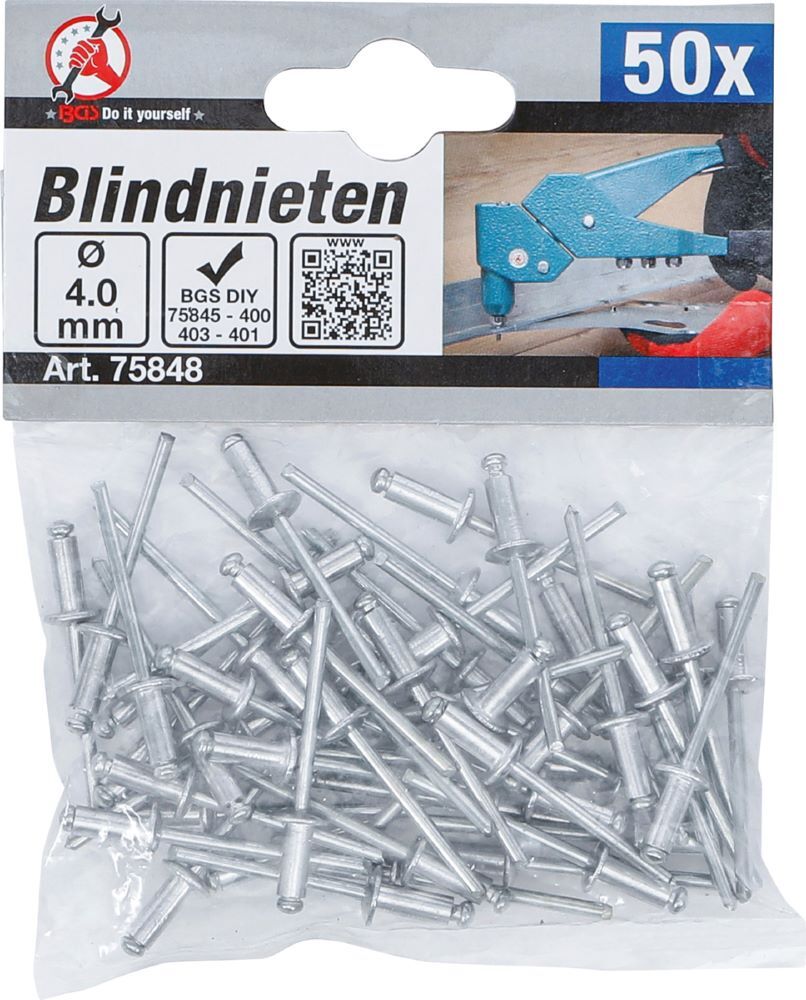 Produktbild Blindnieten Sortiment Durchmesser 4,0 mm 50 teilig bild 3