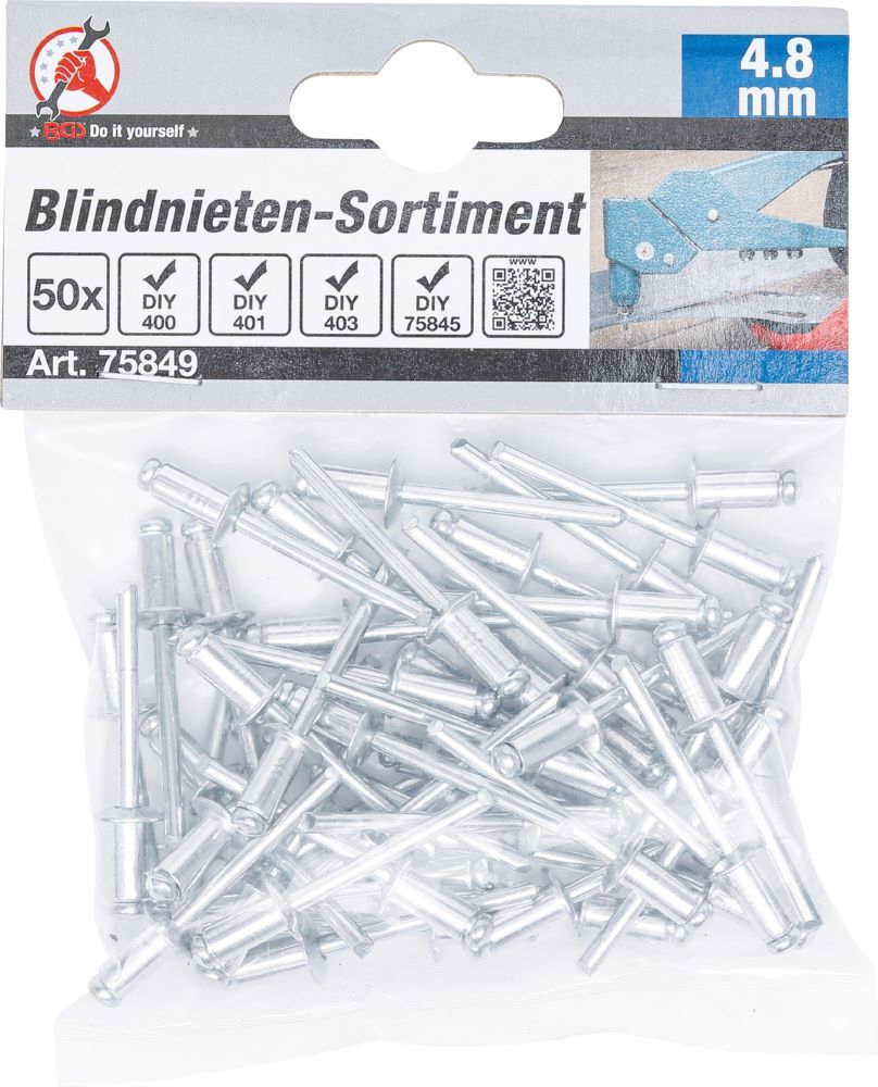 Produktbild Blindnieten Sortiment Durchmesser 4,8 mm 50 teilig bild 3