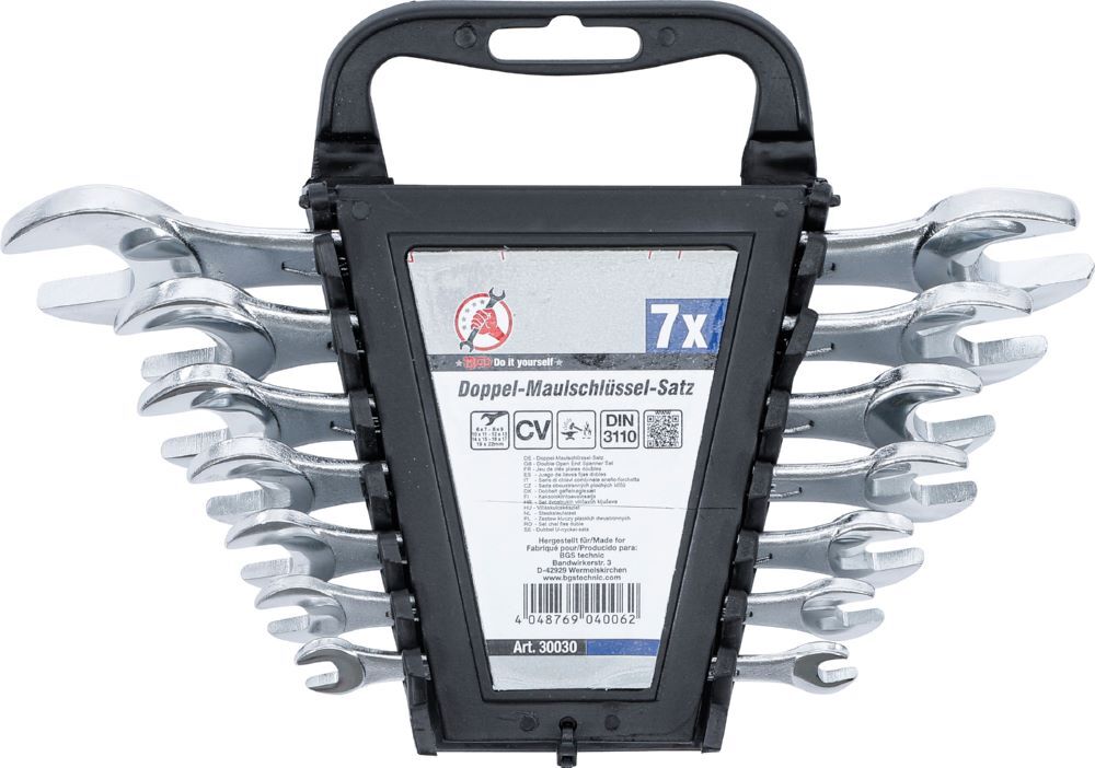BGS Diy Doppel Maulschlüssel Satz 6 x 7 - 19 x 22 mm 7 teilig Produktbild BGS Diy Doppel Maulschlüssel Satz 6 x 7 - 19 x 22 mm 7 teilig