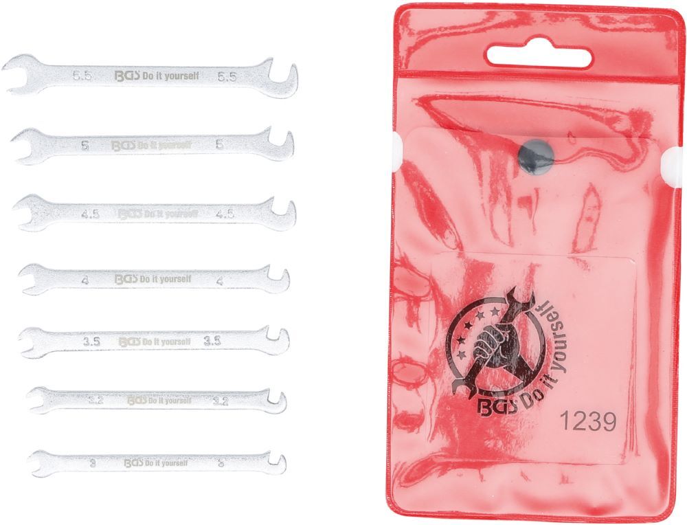 BGS Diy Doppel Maulschlüssel Satz 3 - 5,5 mm 7 teilig Mini-Ausführung Produktbild BGS Diy Doppel Maulschlüssel Satz 3 - 5,5 mm 7 teilig Mini-Ausführung bild 2