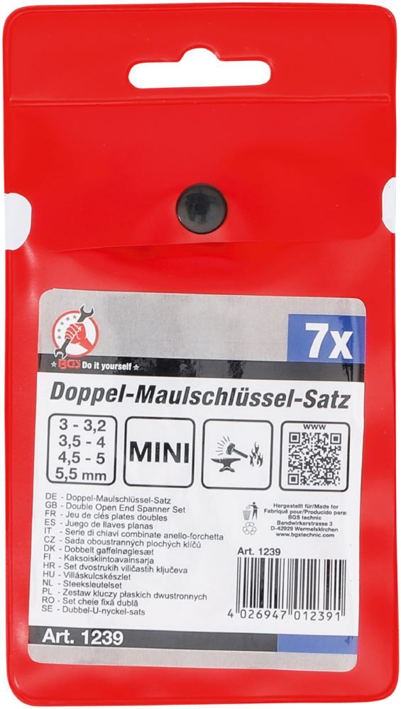 BGS Diy Doppel Maulschlüssel Satz 3 - 5,5 mm 7 teilig Mini-Ausführung Produktbild BGS Diy Doppel Maulschlüssel Satz 3 - 5,5 mm 7 teilig Mini-Ausführung bild 3