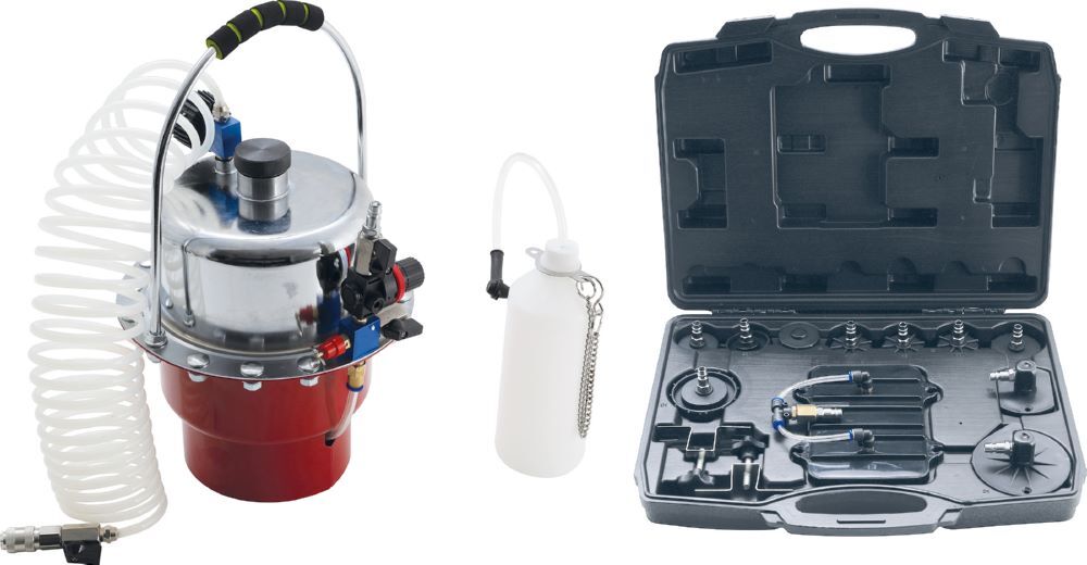 BGS Diy Druckluft Bremsenentlüfter und Adapter Satz 17 teilig Produktbild BGS Diy Druckluft Bremsenentlüfter und Adapter Satz 17 teilig