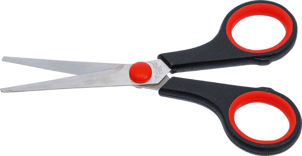 BGS Diy Edelstahl Schere 130 mm Rot/Schwarz Produktbild BGS Diy Edelstahl Schere 130 mm Rot/Schwarz