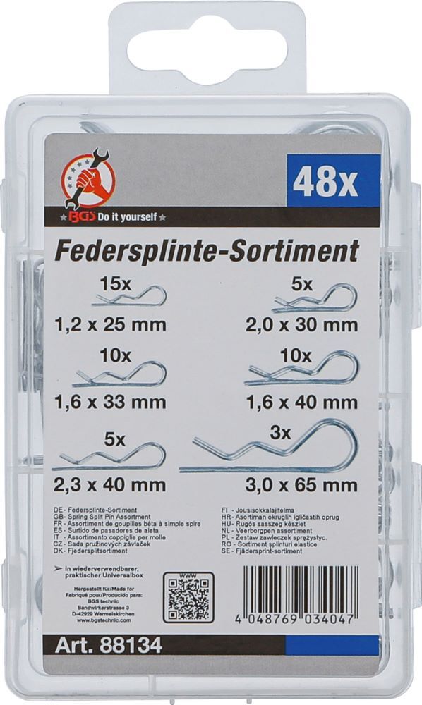 Produktbild Federsplinte Sortiment Durchmesser 1,2 - 3,0 mm 48 teilig bild 3