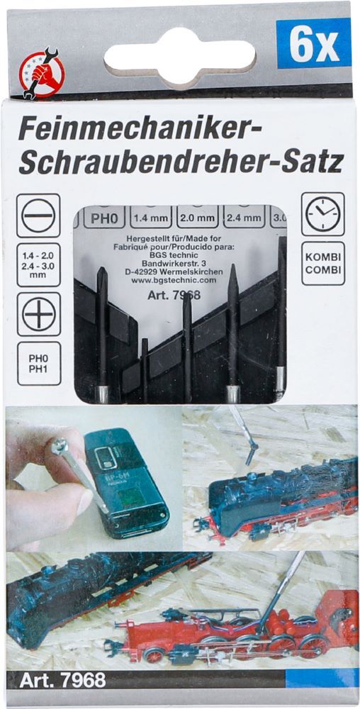 BGS Diy Feinmechaniker Schraubendreher Satz 6 teilig Schlitz/Kreuzschlitz Produktbild BGS Diy Feinmechaniker Schraubendreher Satz 6 teilig Schlitz/Kreuzschlitz bild 4