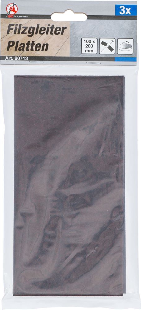 Produktbild Filzgleiter Platten braun 100 x 200 mm 3 teilig bild 3