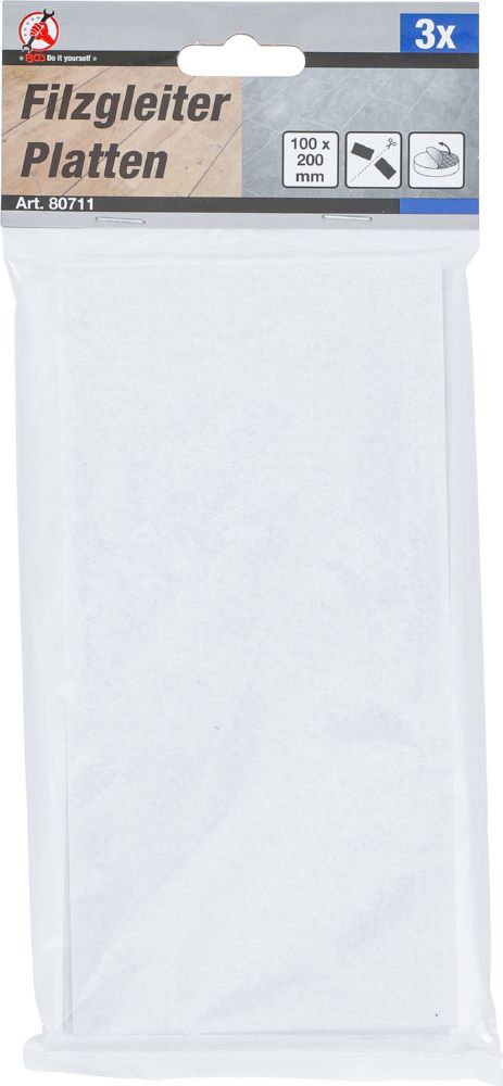 Produktbild Filzgleiter Platten weiß 100 x 200 mm 3 teilig bild 3