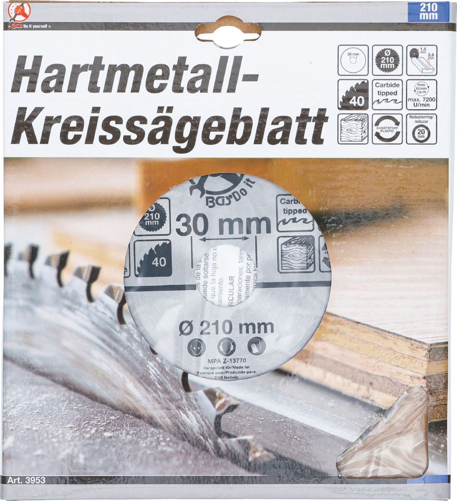 Produktbild Hartmetall Kreissägeblatt Durchmesser 210 x 30 x 2,6 mm 40 Zähne bild 3