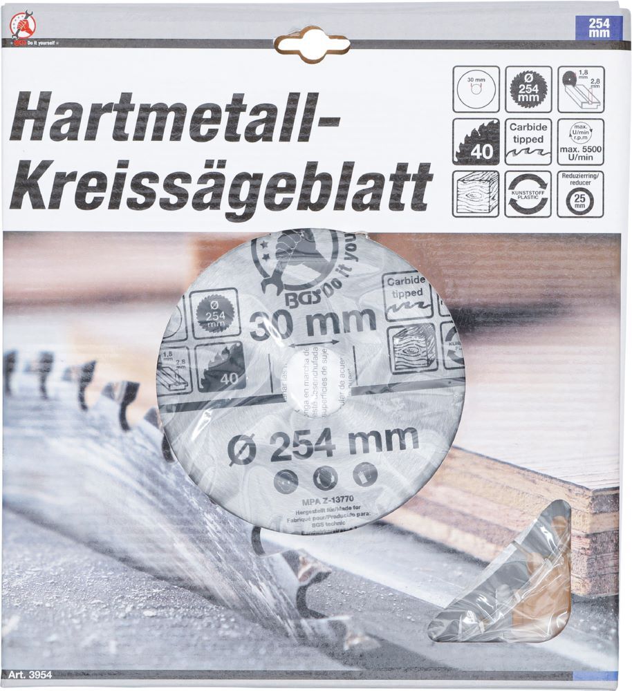 Produktbild Hartmetall Kreissägeblatt Durchmesser 254 x 30 x 3,2 mm 40 Zähne bild 3