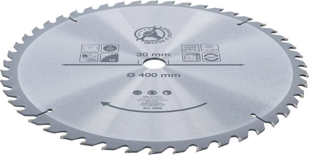 Produktbild Hartmetall Kreissägeblatt Durchmesser 400 x 30 x 3,4 mm 48 Zähne bild 2
