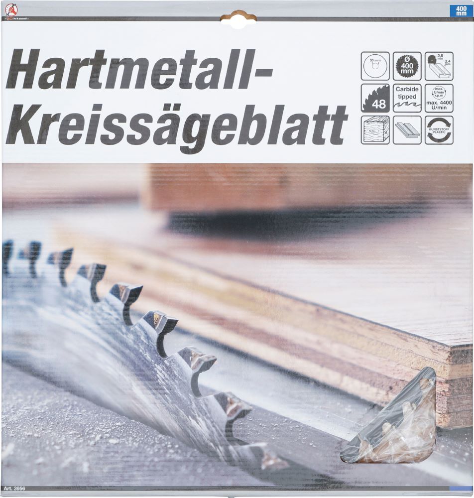 Produktbild Hartmetall Kreissägeblatt Durchmesser 400 x 30 x 3,4 mm 48 Zähne bild 3