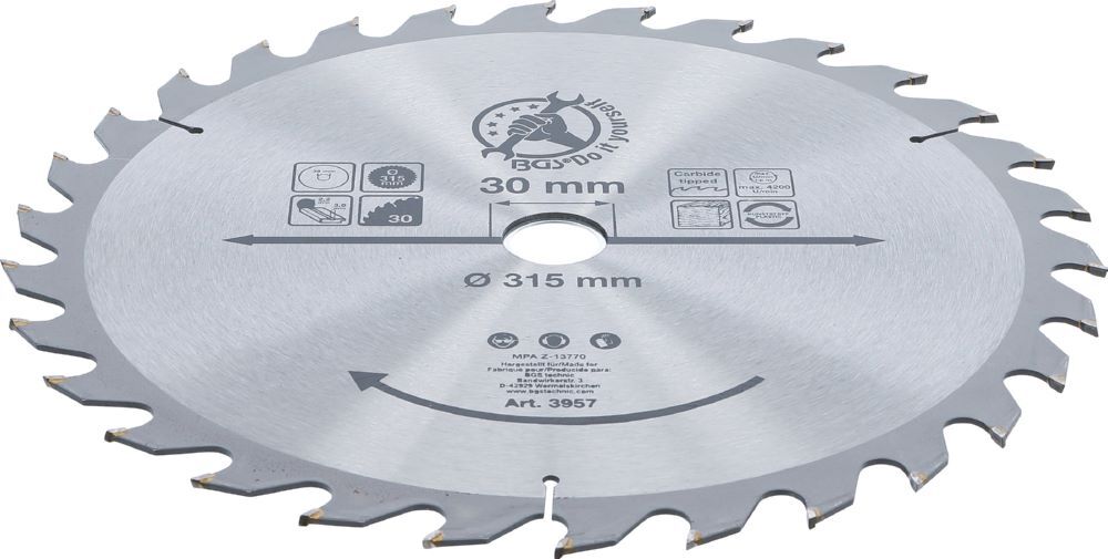Produktbild Hartmetall Kreissägeblatt Durchmesser 315 x 30 x 3,0 mm 30 Zähne bild 2