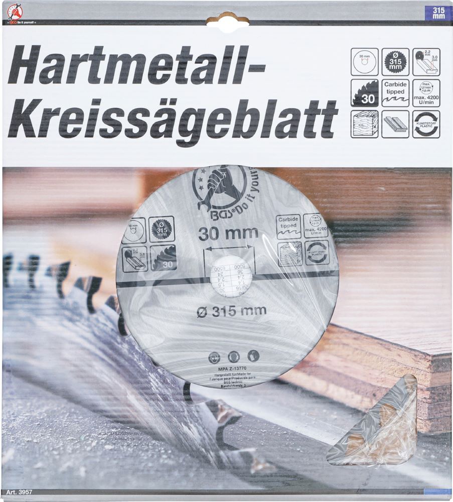Produktbild Hartmetall Kreissägeblatt Durchmesser 315 x 30 x 3,0 mm 30 Zähne bild 3