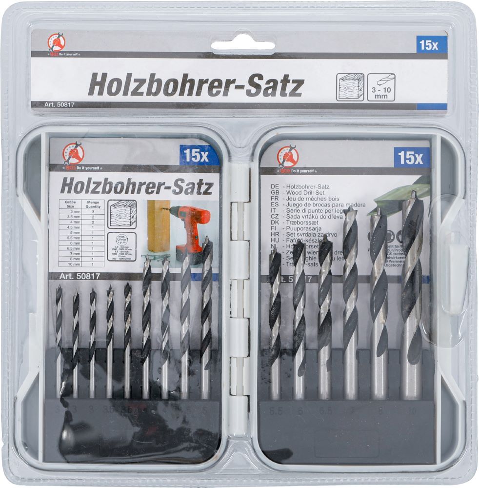 Produktbild Holz Bohrer Satz 3 - 10 mm 15 teilig bild 4