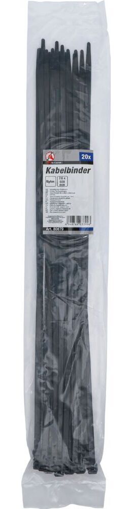 Produktbild Kabelbinder Sortiment schwarz 7,6 x 500 mm 20 teilig bild 3