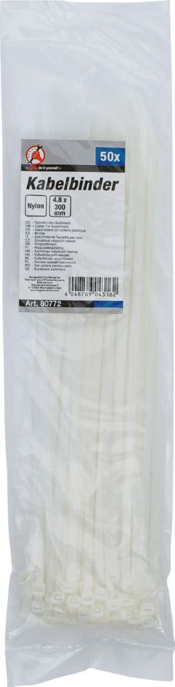 Produktbild Kabelbinder Sortiment weiß 4,8 x 300 mm 50 teilig bild 3