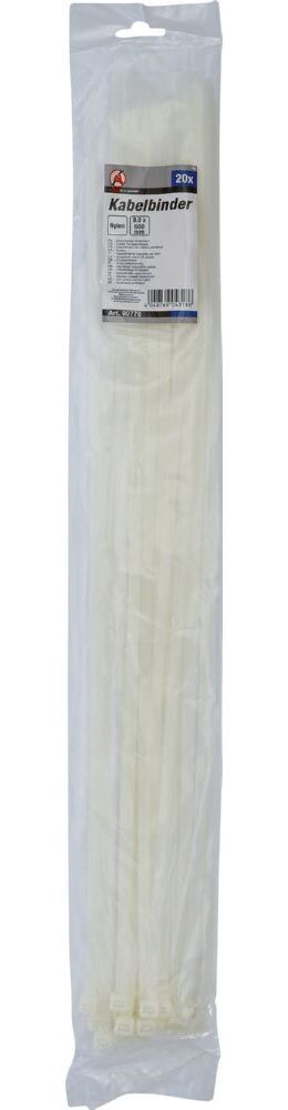 Produktbild Kabelbinder Sortiment weiß 8,0 x 600 mm 20 teilig bild 3
