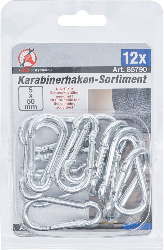 Produktbild Karabinerhaken Sortiment 50 x 5 mm 12 teilig bild 3