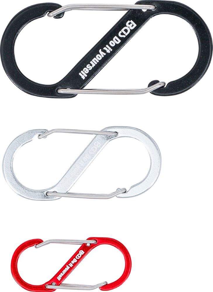 Produktbild Karabinerhaken Sortiment mit Doppelöffnung Aluminium 3 teilig bild 3
