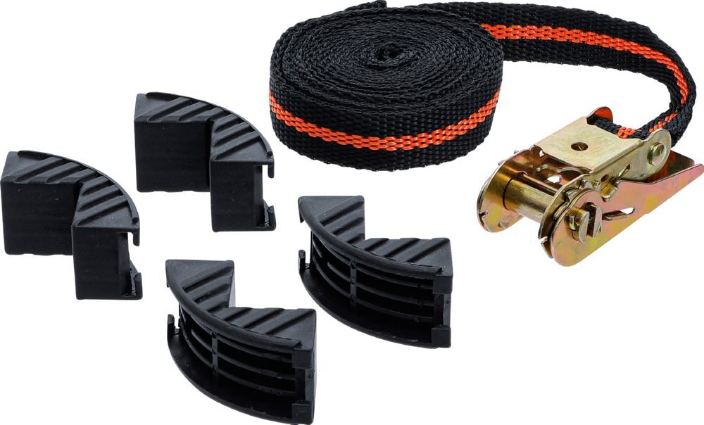 Produktbild BGS Diy Knarren Spannband mit 4 Schutzbacken 5 m x 25 mm